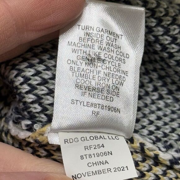 Freshman 1996 Plaid Argyle Multi Colorblock Cardigan Size XL (16) Button Preppy - Picture 7 of 8